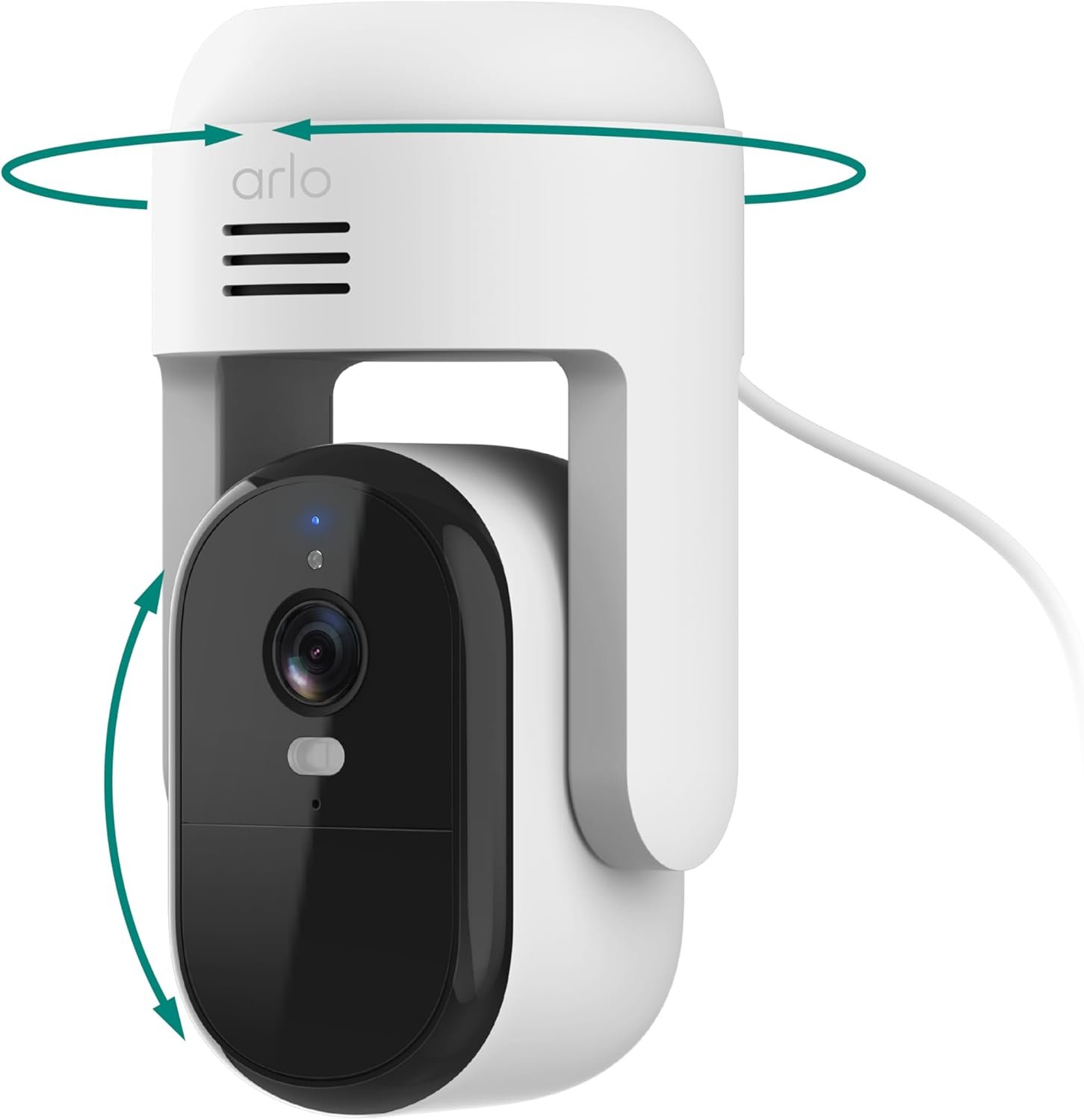 Arlo Essential Pan Tilt Security Camera 2K – Wired Plug-in Power Outdoor Camera, Person Recognition, Package Detection, Animated Preview, 1-Month Trial of Secure Plan, Auto Motion Tracking, 1 Cam