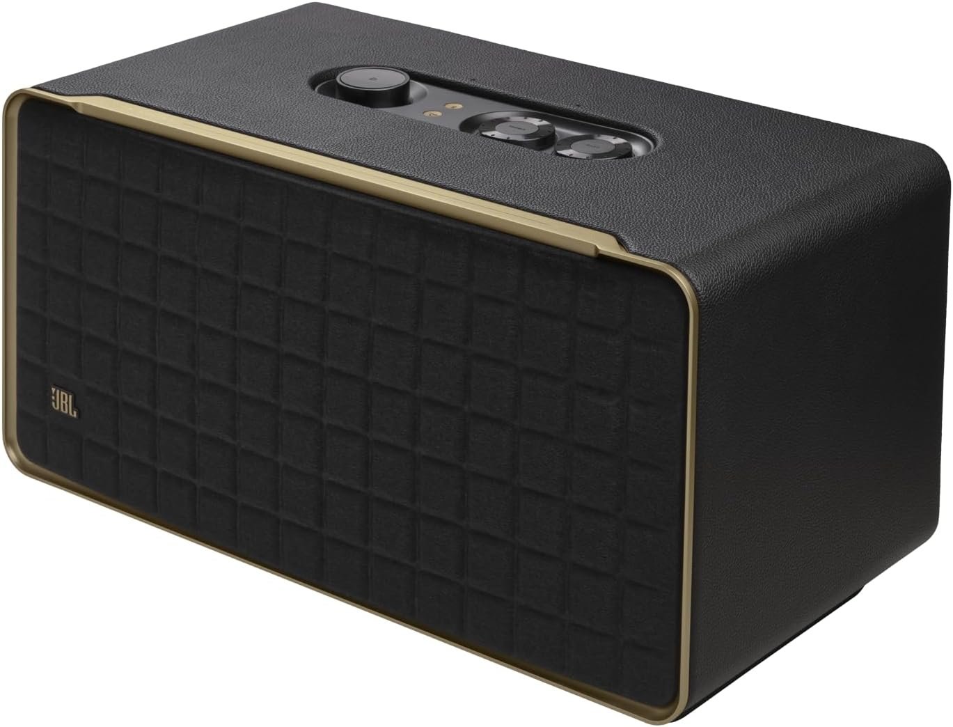 JBL Authentics 500 – Retro Style Home Speaker with Bluetooth, Voice Control, and Dolby Atmos, Multi Room Playback, Built in Alexa and Google Assistant, Automatic self Tuning (Renewed)