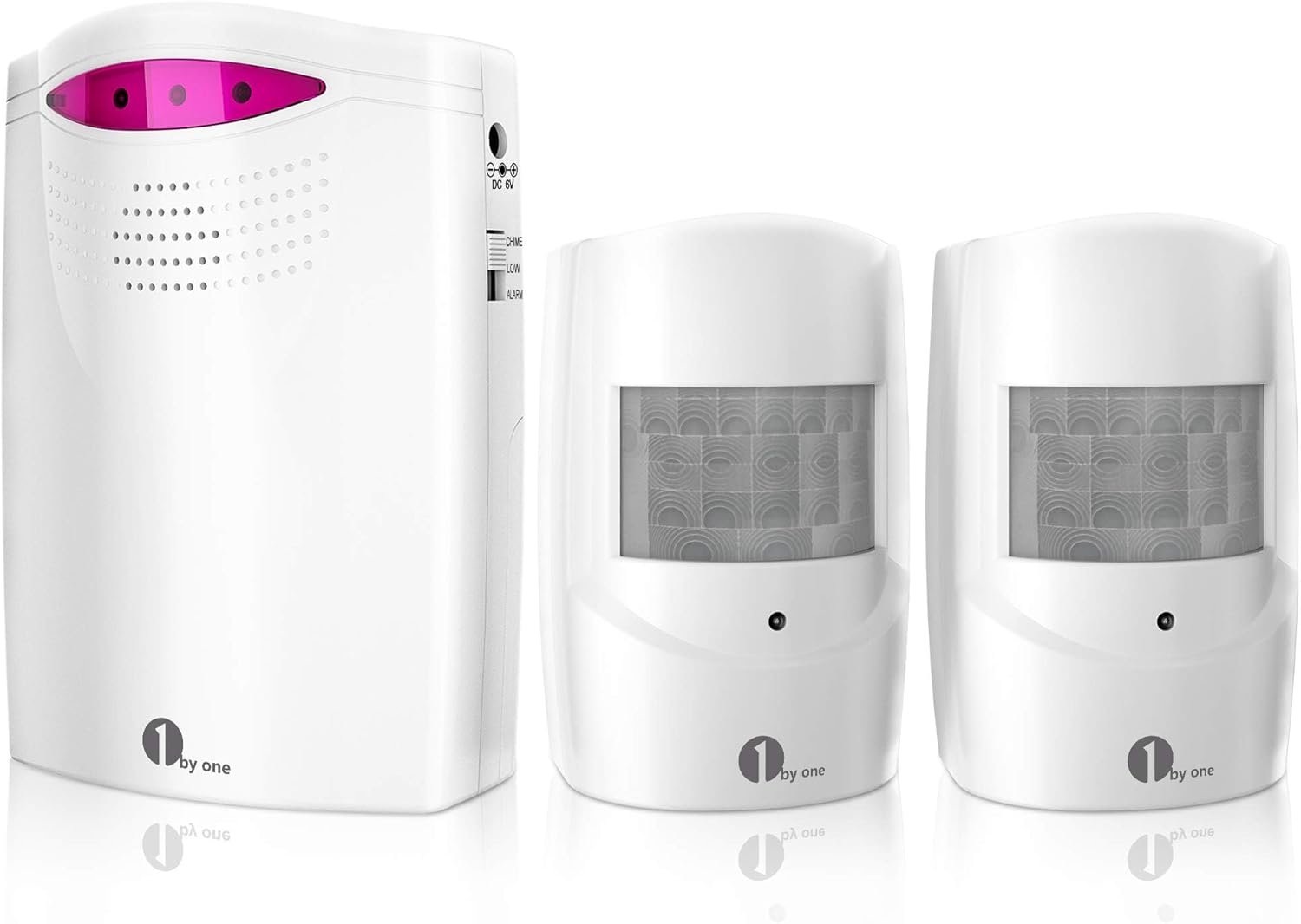 Driveway Alarm Wireless Outside, 1 BY ONE Motion Sensor Alarm 1000ft/300m Range Extra Loud Chimes Security Alarm System with 1 Receiver 2 Weatherproof Infrared Sensors Protect Indoor/Outdoor Property