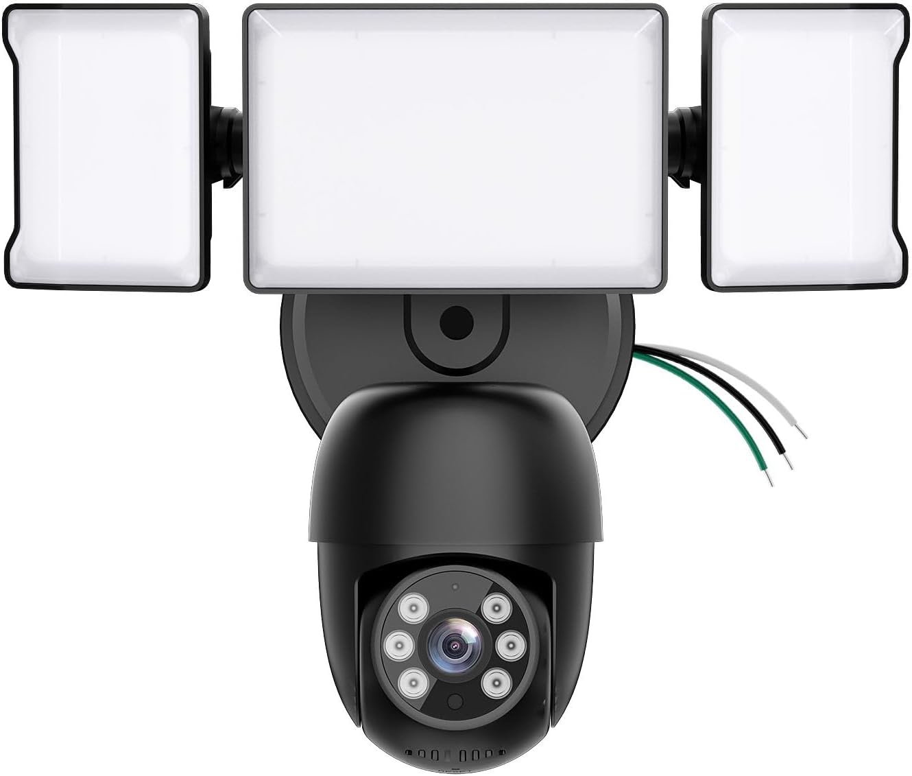 Olafus Floodlight Camera Outdoor，5500LM Motion Sensor Light with Camera，2K HD Home Security Light Wired，Color Night Vision，Two-Way Audio，7/24 Record，Compatible with Alexa/Google (Black)