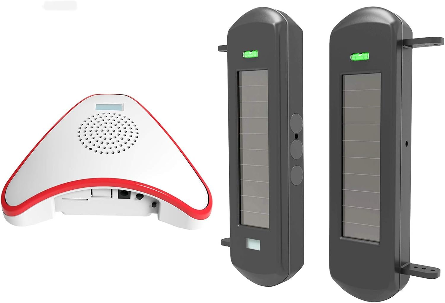 HTZSAFE Solar Wireless Driveway Alarm System- 1/2 Mile Long Transmission Range- 300 Feet Wide Sensor Range- No Wiring No Need Replace Battery- Outdoor Weatherproof DIY Security Perimeter Alert System