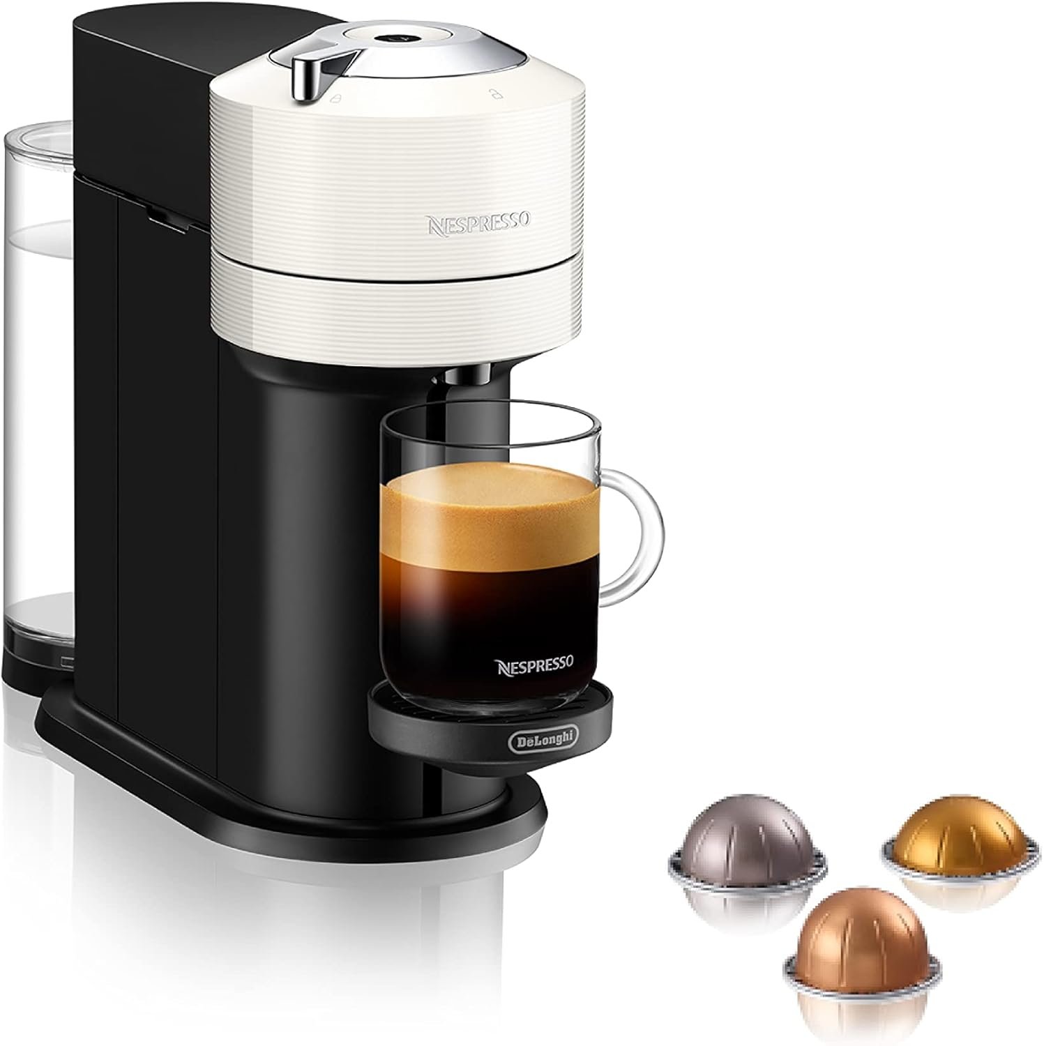 Nespresso Vertuo Next Coffee and Espresso Machine by De’Longhi, White (ENV120WCA)
