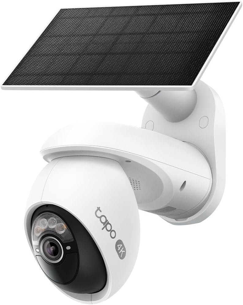 Tapo 4K Outdoor Pan/Tilt Wireless Security Camera – Battery with Solar Charging, 360° Motion Track, 24/7 Capture, Person/Vehicle Detection, Subscription-Free Local Storage or Optional Cloud, C660 KIT