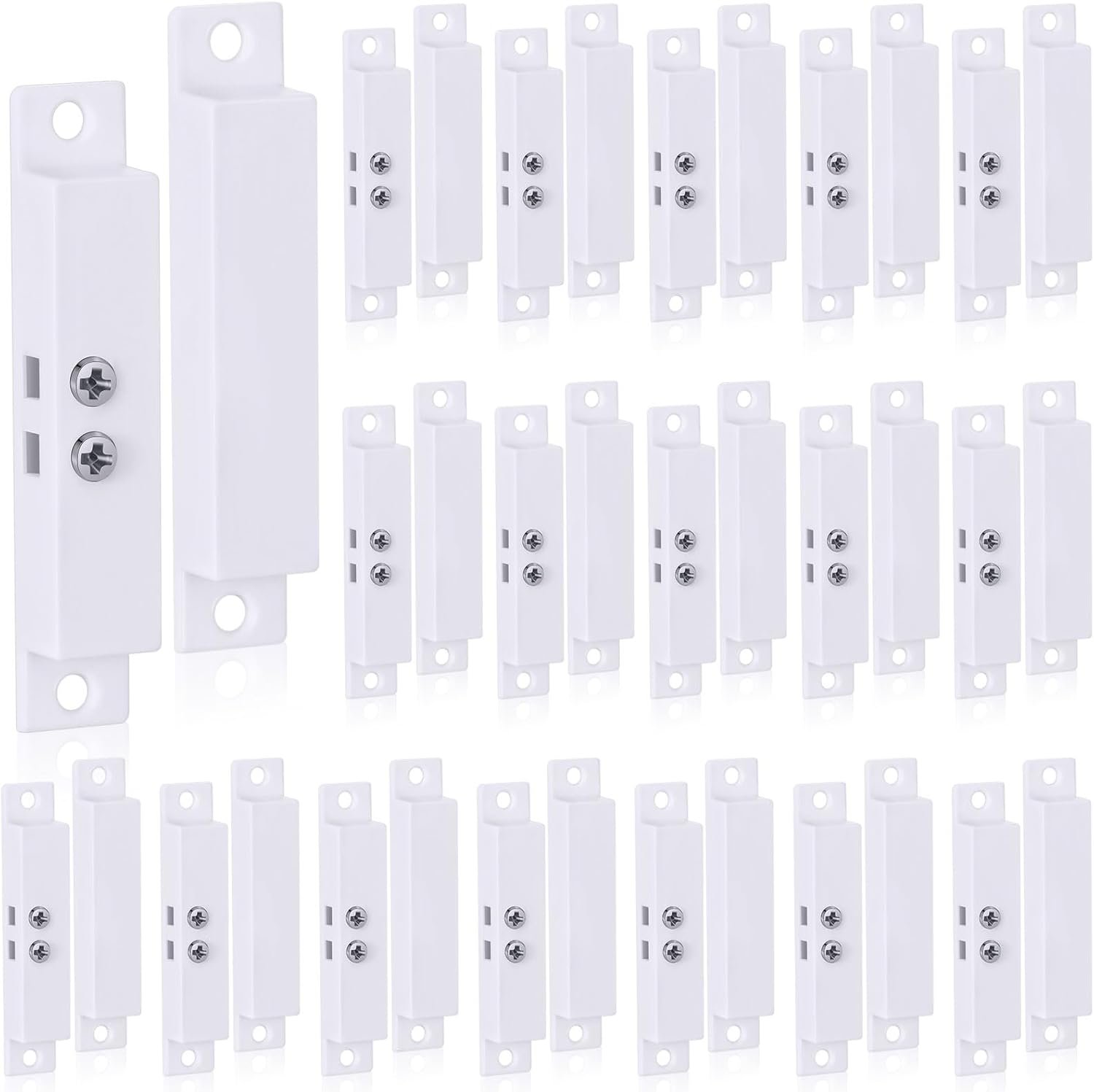 Tellegloww 20 Sets Nc Wired Surface Mounted Alarm Magnetic Door Alarm Contact Sensor Door Window Reed Switch Sensor with Double Side Tape for Security