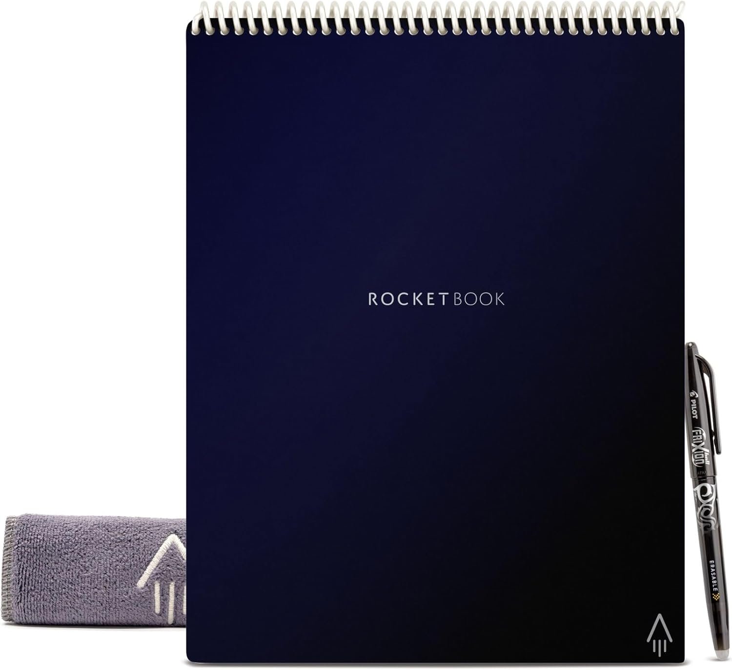 Rocketbook Flip Smart Reusable Letter Size Notepad, 8-1/2″ x 11″, 1 Subject, Dot-Grid and Line Ruled, 16 Sheets, Blue