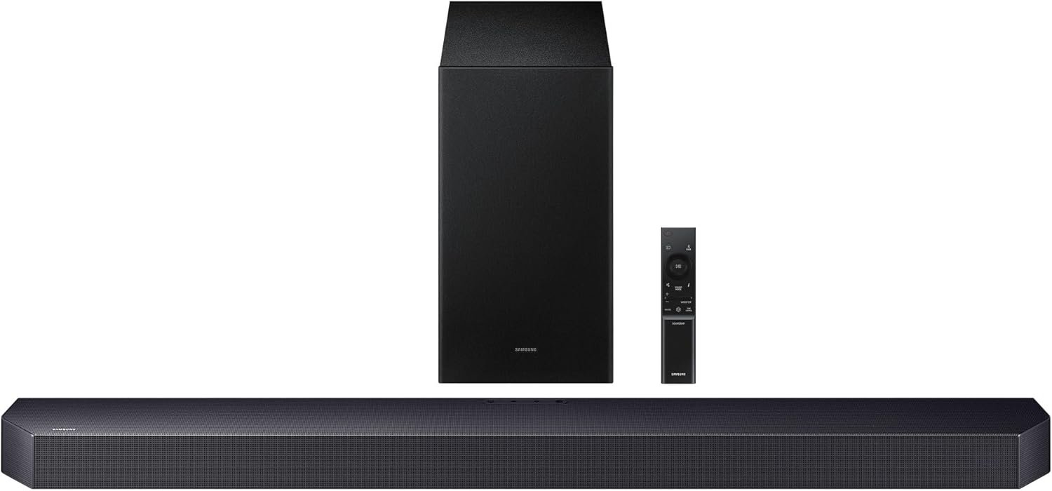 Samsung Q Series Soundbar (2025 Model), HW-Q600F 3.1.2 Channel Soundbar with Wireless Subwoofer, Supports Dolby Audio/DTS Virtual:X, Q-Symphony, and Gaming Pro Mode for Immersive TV & Movies.