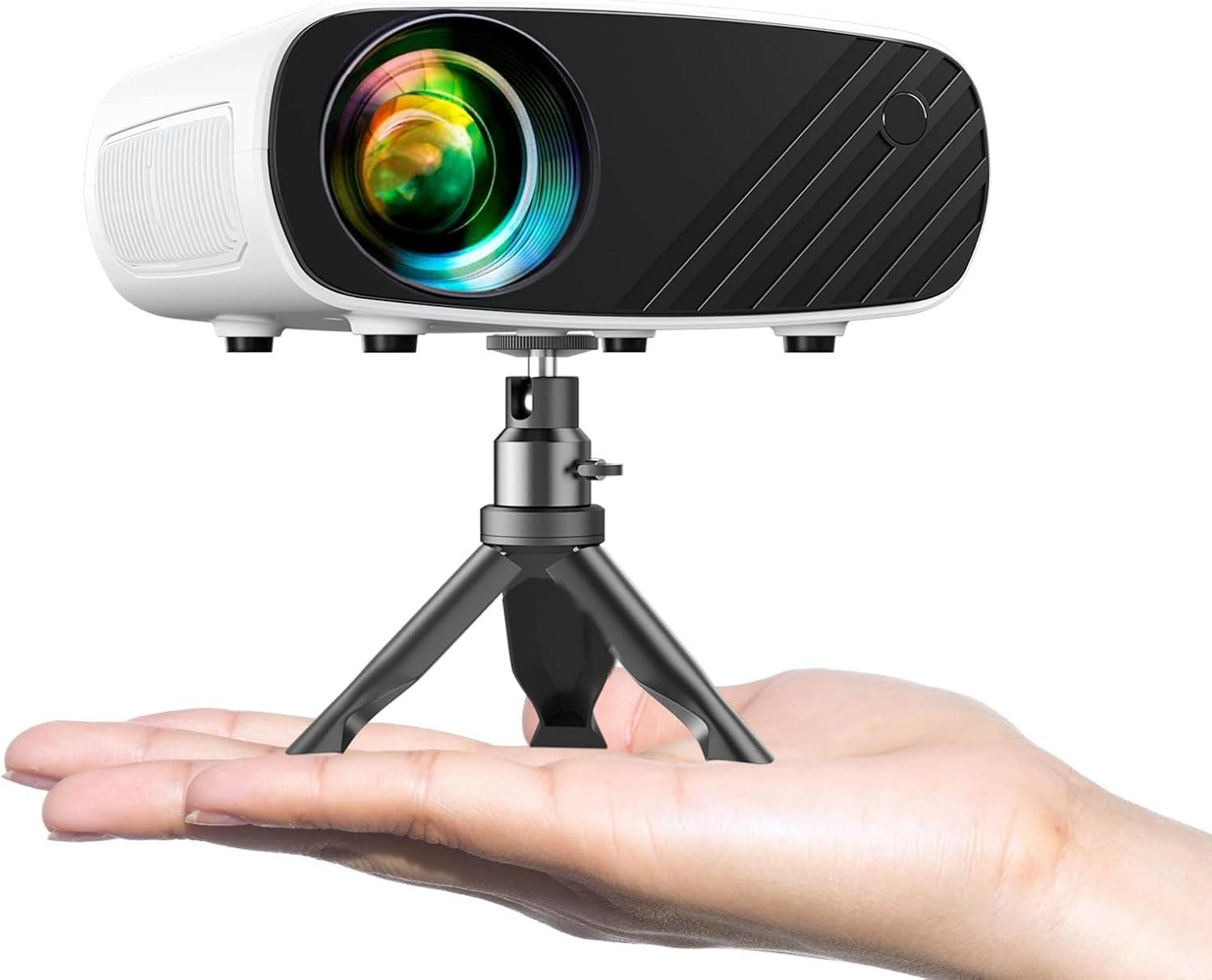 Mini Projector, ELEPHAS Portable Projector for iPhone, 7000L with Synchronize Smartphone Screen, Movie Projector with 1080P HD/200 Screen Support, Compatible with Android/iOS/TV Stick/HDMI/USB/SD