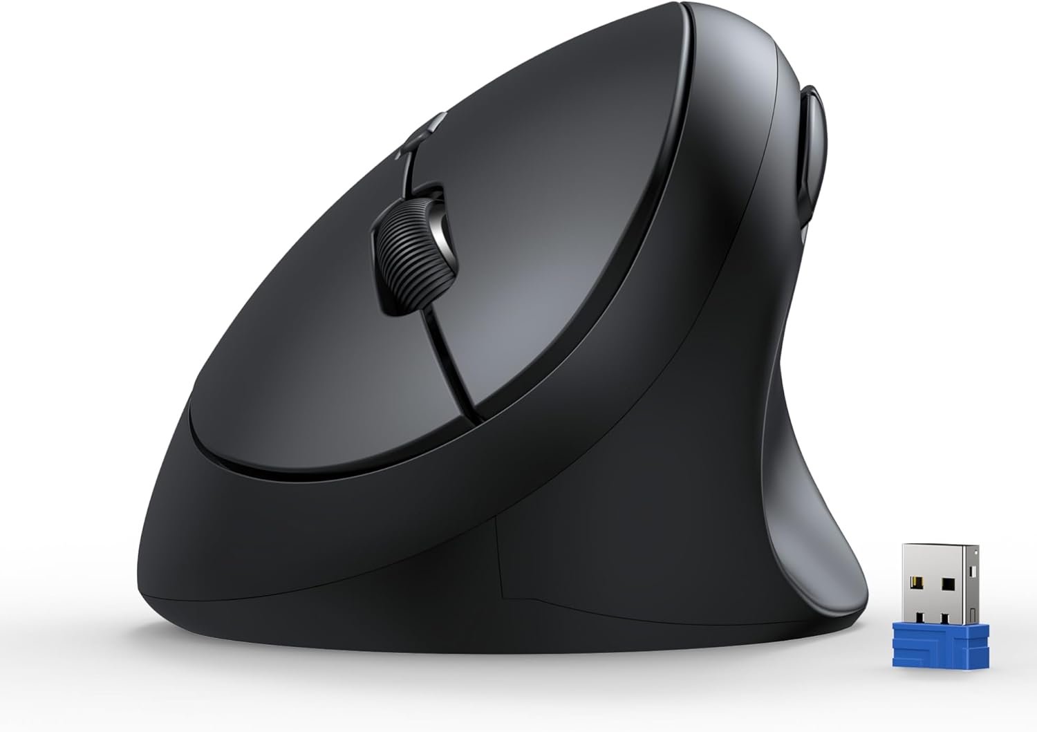 TECKNET Ergonomic Mouse, 4800 DPI 5 Adjustable DPI Levels, Wireless Vertical Mouse, 6 Buttons, 2.4G Silent Mouse for Laptop, PC, Chromebook, Mac – Black