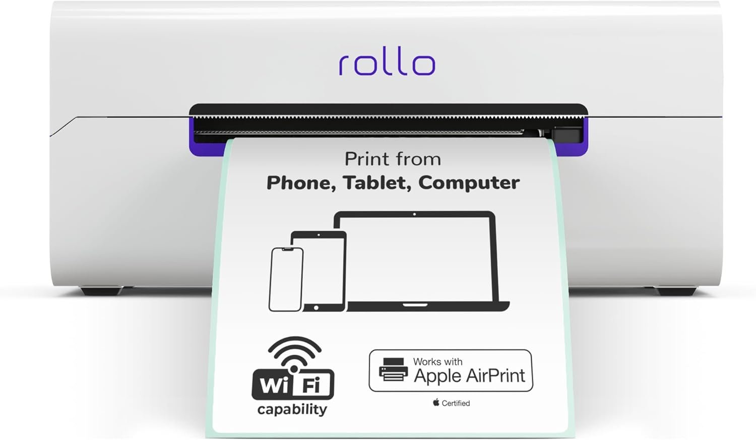 Rollo Wireless Shipping Label Printer – Wi-Fi Thermal Label Printer 4×6 for Shipping Packages – AirPrint from iPhone, iPad, Mac – Supports Windows, Chromebook, Android, Linux