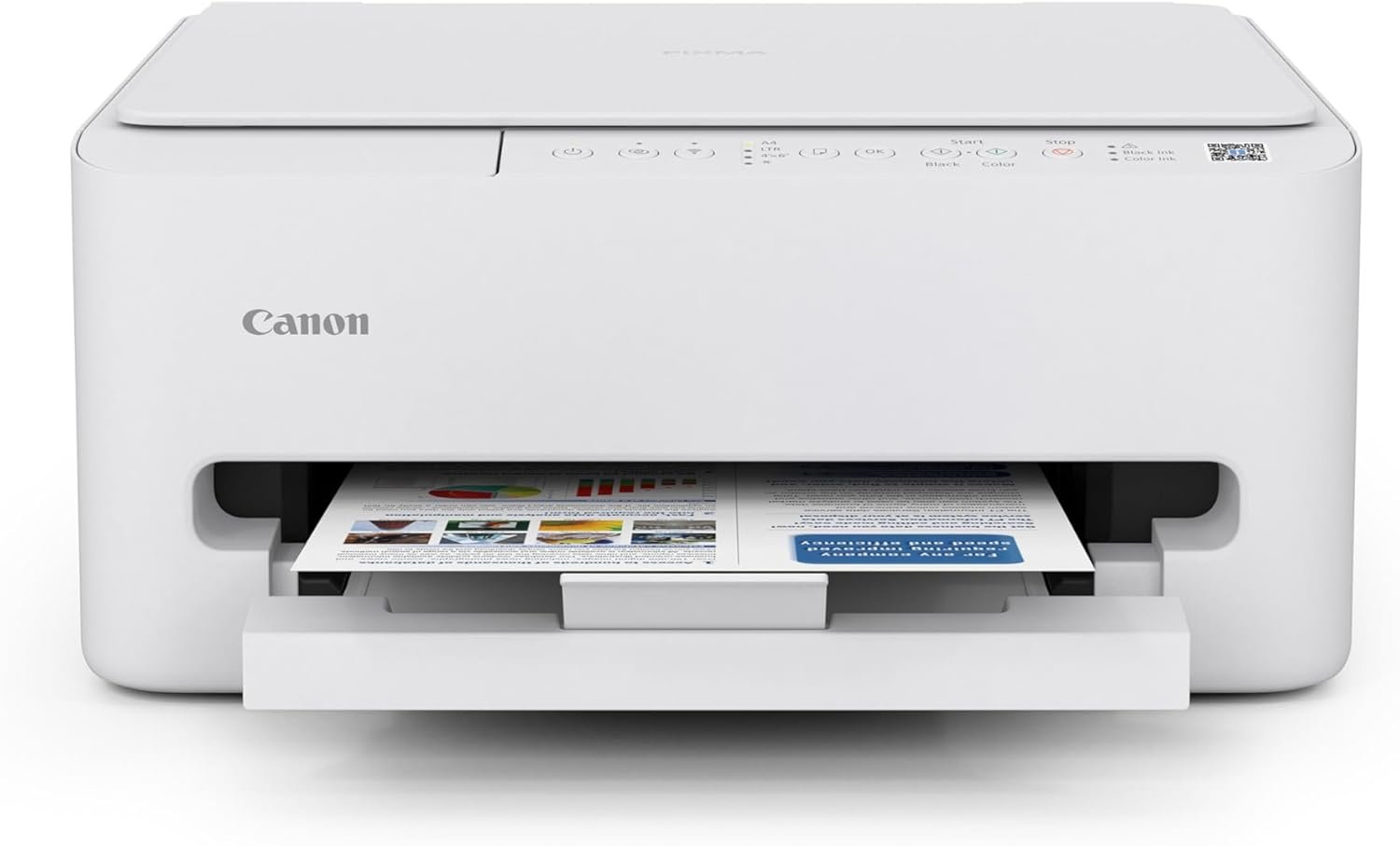 Canon PIXMA TS4320 Wireless Color Inkjet Printer for Duplex Printing, White – Home Printer with Copier/Scanner, Compact Design, Easy Setup, 1 Year Limited Warranty