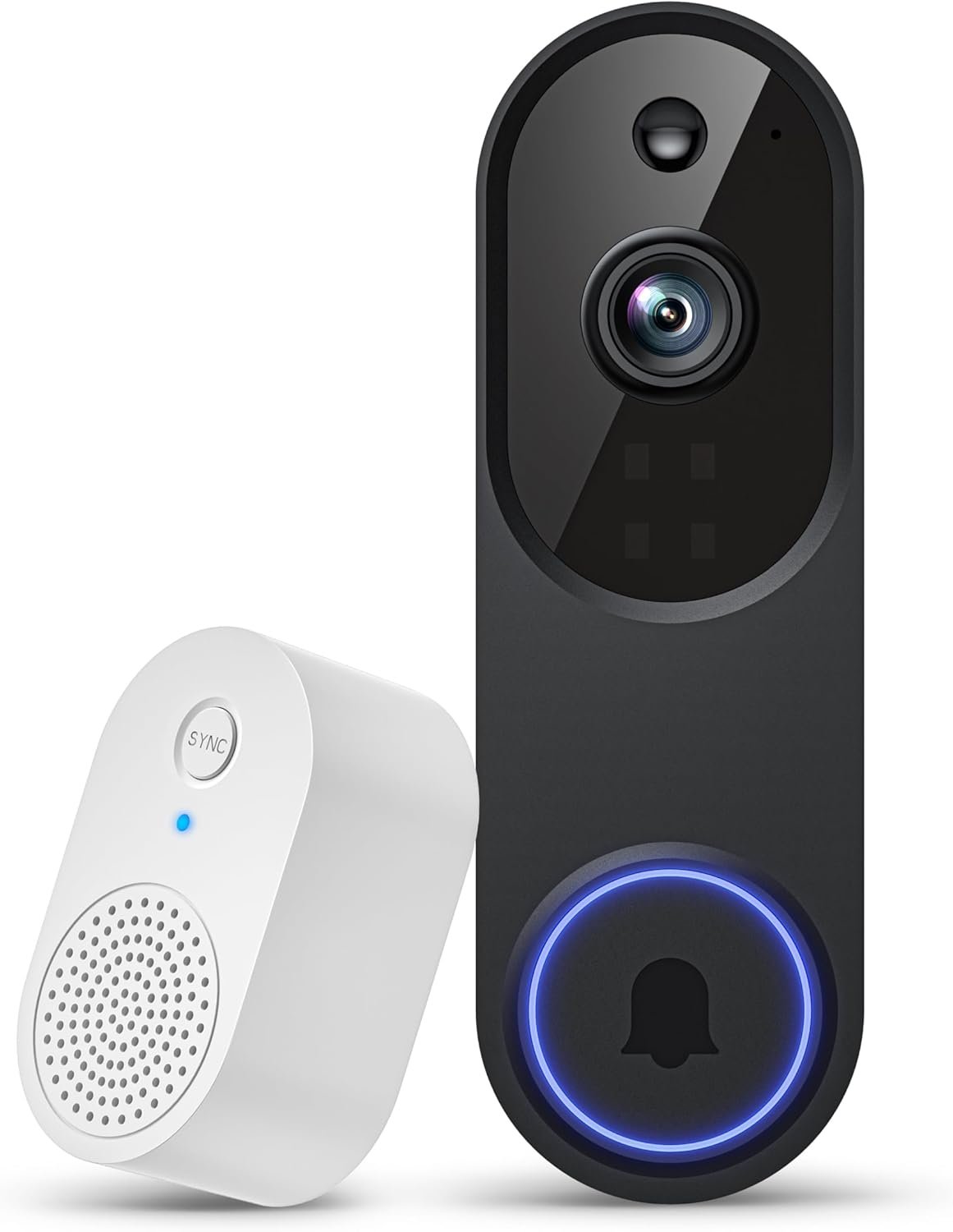 Wireless Video Doorbell Camera, 2.4G WiFi Only, AI Human Detection, Indoor/Outdoor Surveillance Cam for Home Security, 2-Way Talk, Night Vision, Cloud Storage (Sold Separately)