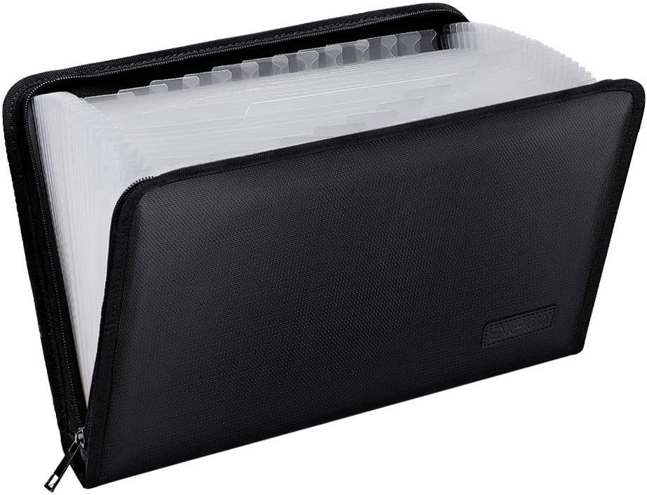 ENGPOW Expanding File Folder Important Document Organizer Fireproof Document Bag-A4 Size, 25 Pockets,Color Labels,Non-Itchy Silicone Coated Portable Filing Organizer Folder(14.3″ x 9.8″)