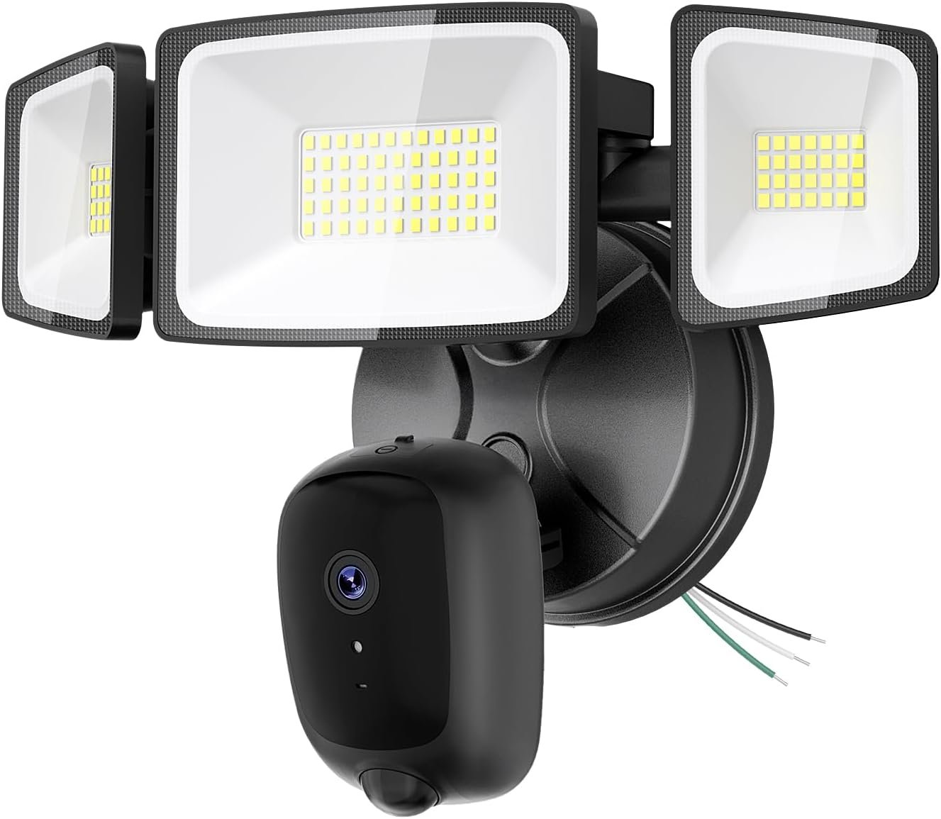 Floodlight Camera Hardwired 6500LM, 2K HD Security Camera Outdoor with Motion-Activated, 2.4G WiFi, Color Night Vision, 24/7 Recording, 2-Way Audio, Built-in Siren, Works with Alexa & Google