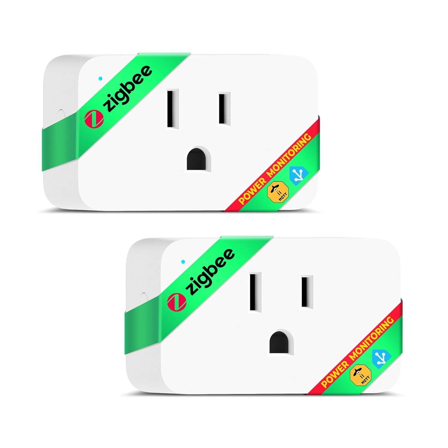 𝗭𝗶𝗴𝗕𝗲𝗲 Smart Plug, Energy Monitoring, 𝗭𝗶𝗴𝗯𝗲𝗲 𝗛𝘂𝗯 Required, ETL Certified, Compatible with Alexa, Google Home, Home Assistant, SmartThings, Remote App Control, Smart Outlet, 2 Pack