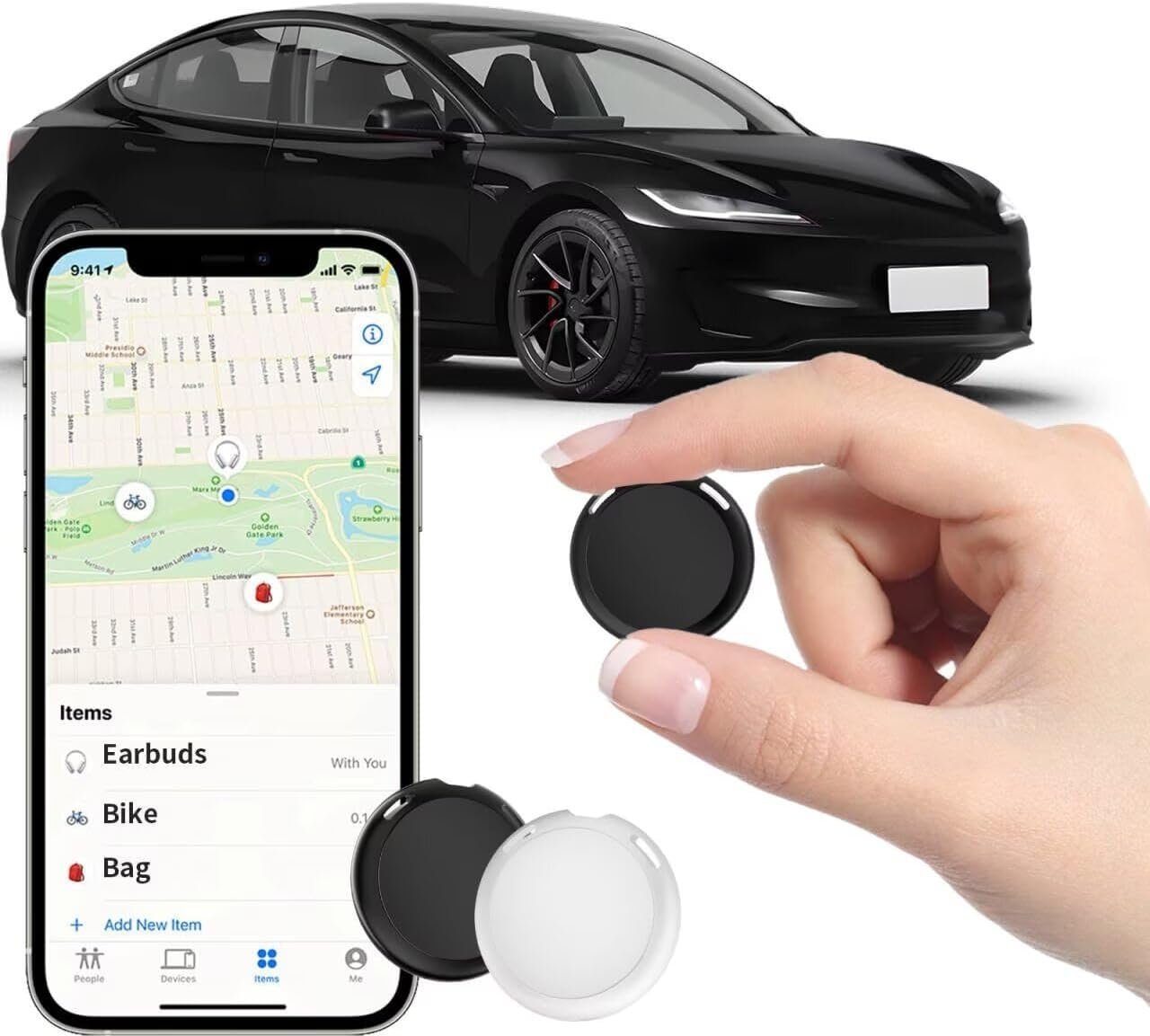 2 Pack GPS Trackers for Vehicles Work with Find My (iOS Only) Real Time Mini Car Item Finder Global Coverage Hidden Car Locator Tracking Device No Monthly Fee or Subscription No SIM Card Required