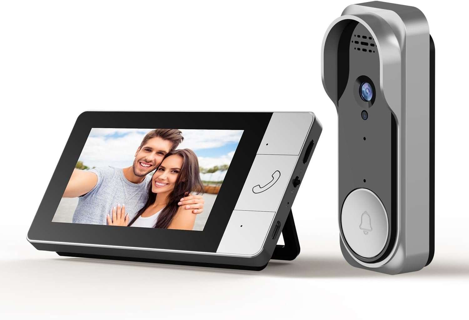 Video Doorbell with 43″ Monitor, No WiFi Needed, 130° Wide Angle, Infrared Night Vision, 2-Way Audio & Local SD Card Recording