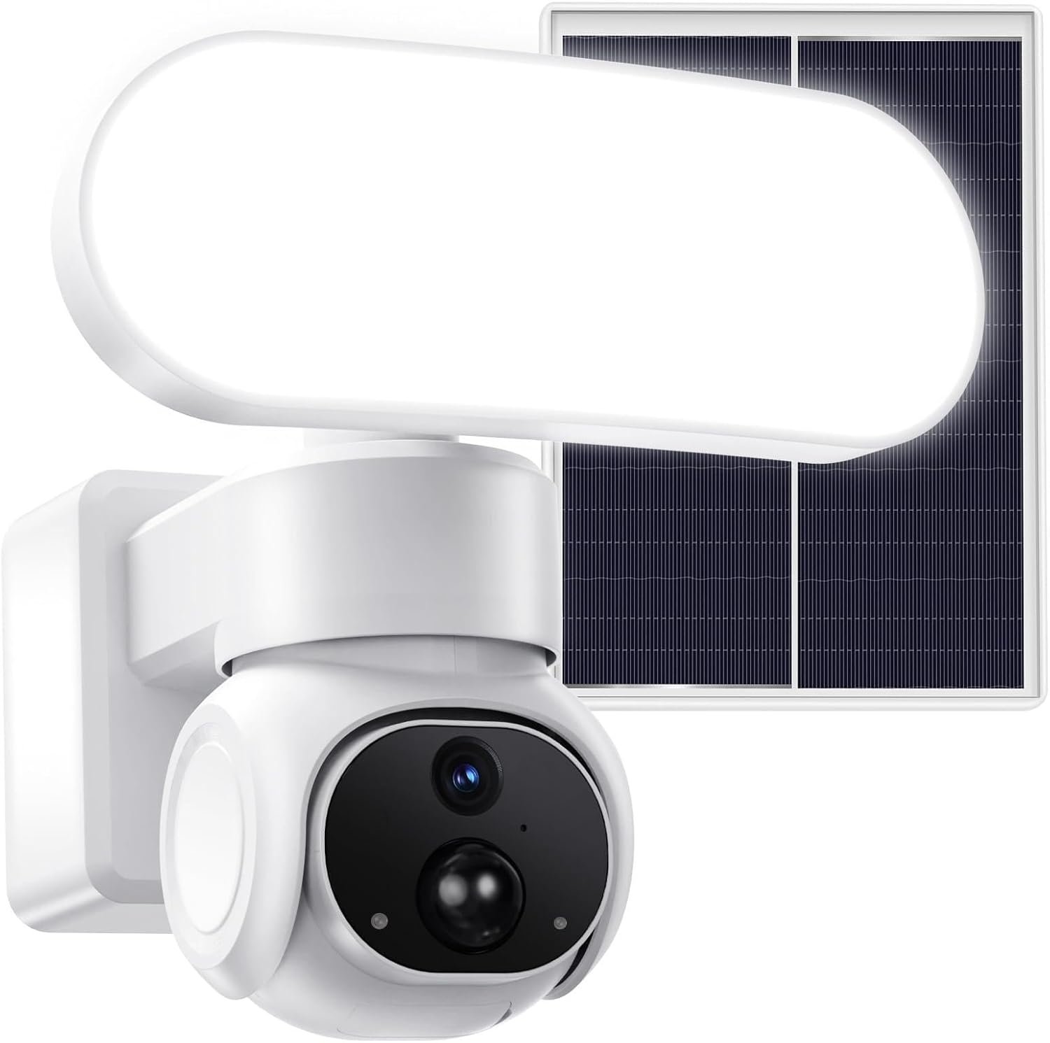 Cadrim 2K Outdoor Wireless Floodlight Security Camera-Solar Powered (64GB Local Storage), 360° Pan/Tilt AI Motion Tracking/ 1500LM Flood Light/ 2K Color Night Vision/ 2.4GHz WiFi
