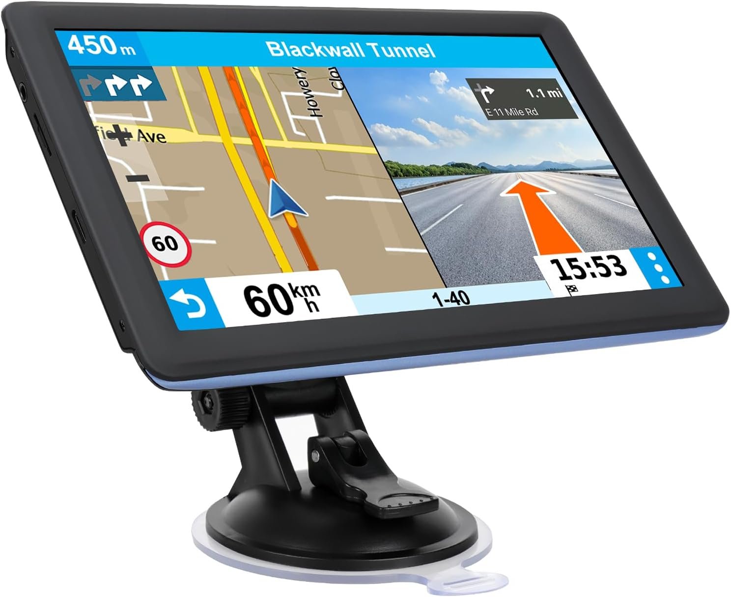 7″ GPS Navigator for Car Truck RV, Car GPS Navigation System with 2026 Maps, Lifetime Free Updates, Voice Guidance, Speed & Red-Light Camera Alerts, Custom Truck Routing (Blue)
