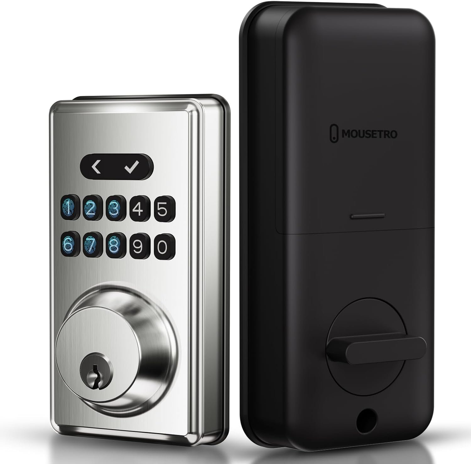 Keyless Entry Door Lock with Keypad, Electronic Smart Deadbolt, Smart Locks for Front Door, Auto Lock, Anti-Peeking Password, Easy Installation, Silver