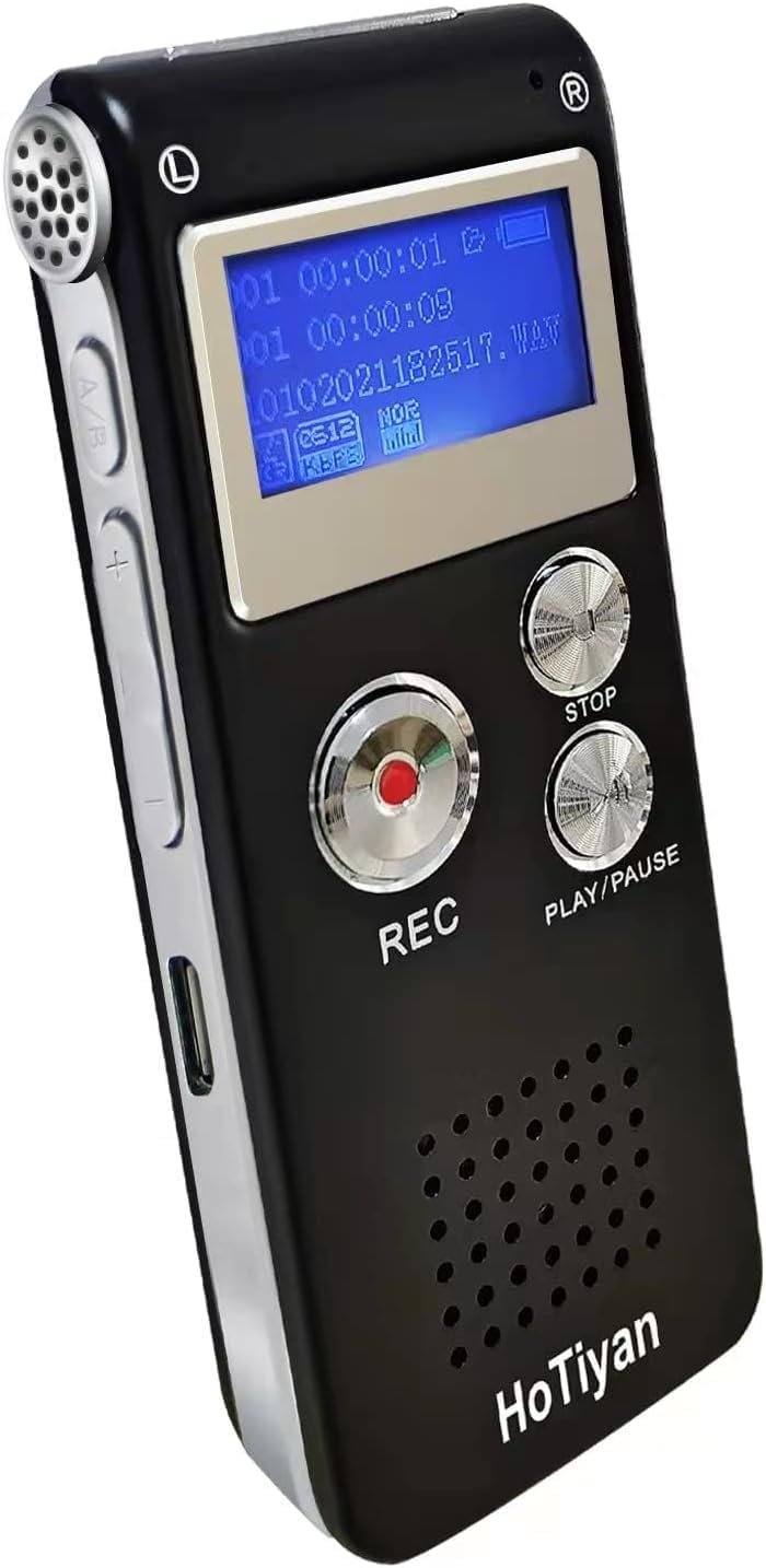 Digital Voice Recorder Audio Recording – 64GB Audio Recorder with Playback Voice Activated Recorder for Lectures Meetings Interviews Recording Device Tape Recorder with Microphone USB Cable MP3 Player