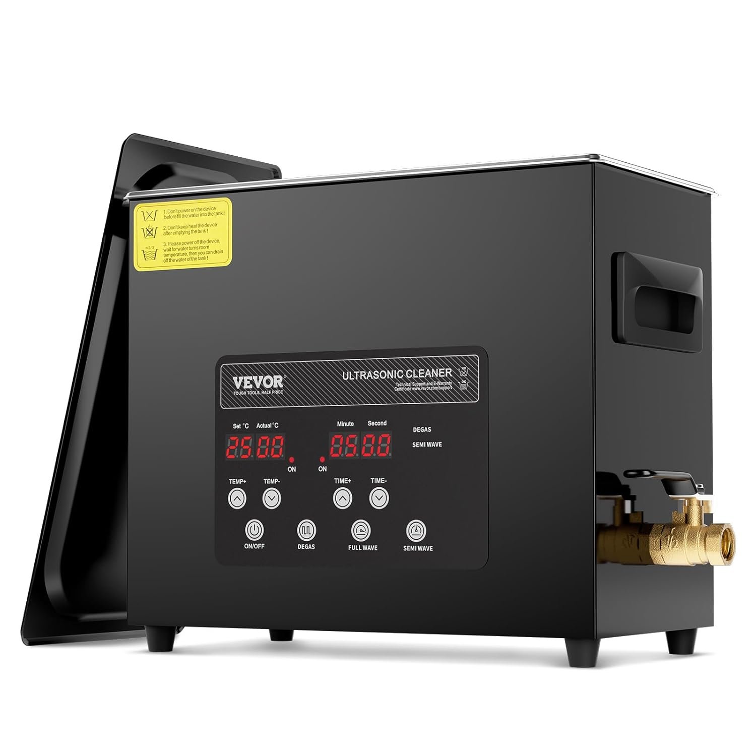 VEVOR 6L Ultra Sonic Cleaner, 180W Digital Ultrasonic Cleaning Machine with Gentle Mode & Upgraded Degassing, 40kHz Industrial Ultrasound Cleaner with Heater & Timer for Retainer, Jewelry, Tools