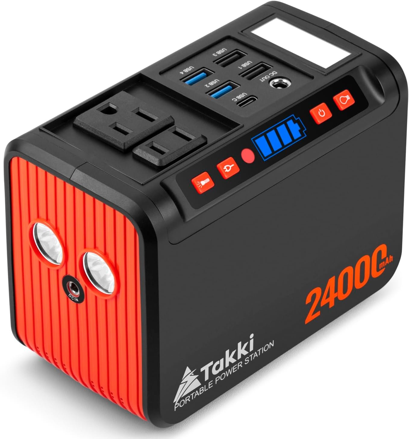 Takki 88.8Wh Portable Power Station Lithium Battery Small Generator Power Bank with 110V AC Outlet Battery Backup for Camping Home Use Emergency(Solar Panel Optional)