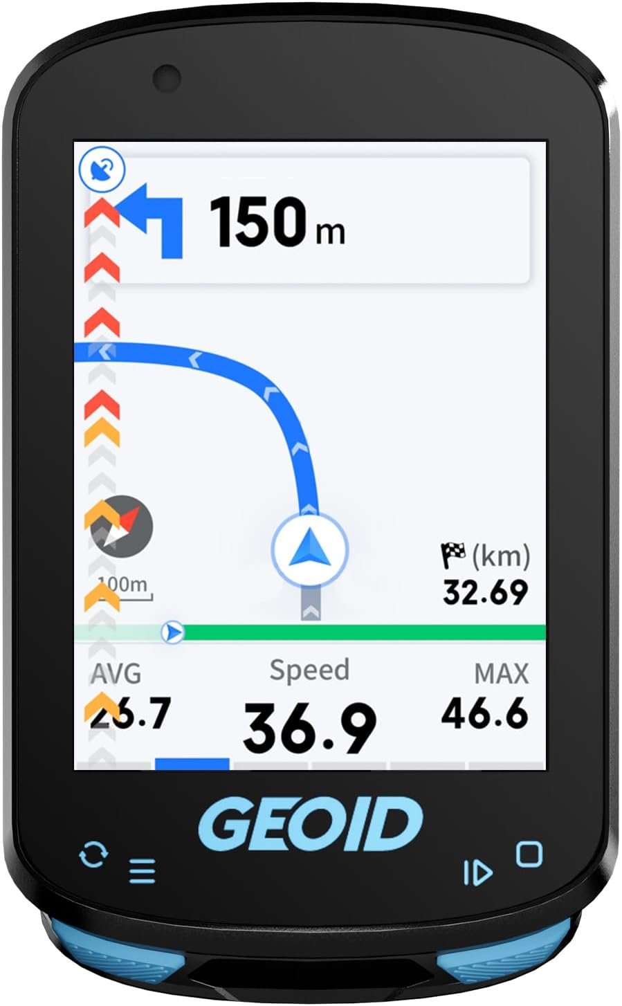 GEOID CC600 Color Screen Bike/Cycling Computer Wireless – Route Navigation with Reroute Planing, WiFi & Bluetooth, Fast 5s GPS Positioning, Free Indoor Training