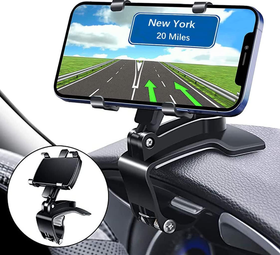 YAOKEEP Universal Car Phone Holder Mount,360 Degrees Rotation Dashboard Phone Holder [Upgrade Clip Never Fall],car Phone Mount for iPhone,Samsung,Google,Nokia,and 4 to 7″ Smartphones