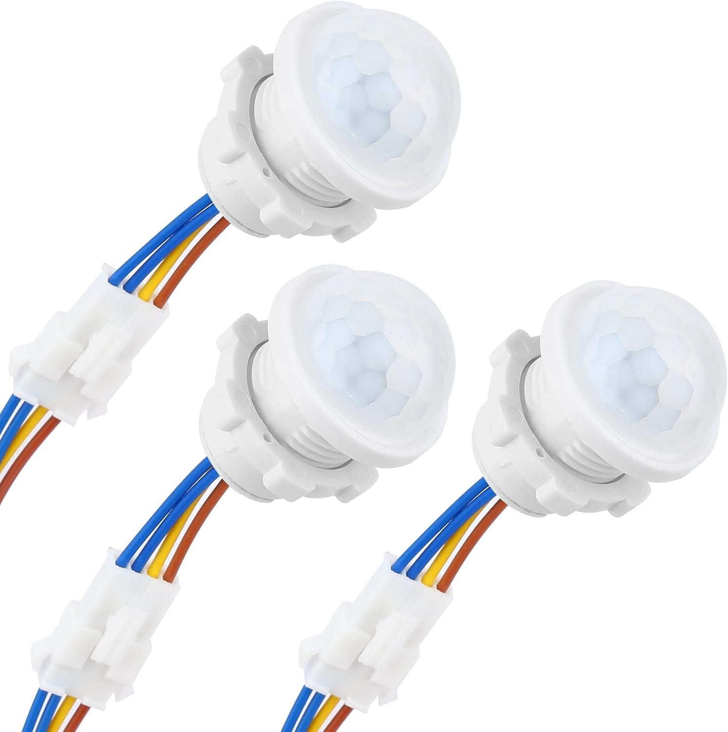 3-Pack Motion Sensor Light Switch, PIR Infrared Sensor, 30S Time Delay, Smart Detection for LED, Bulb and Other Existing Light, Ceiling & Wall Mount, Automatic Light Control, 85-265V, 40W