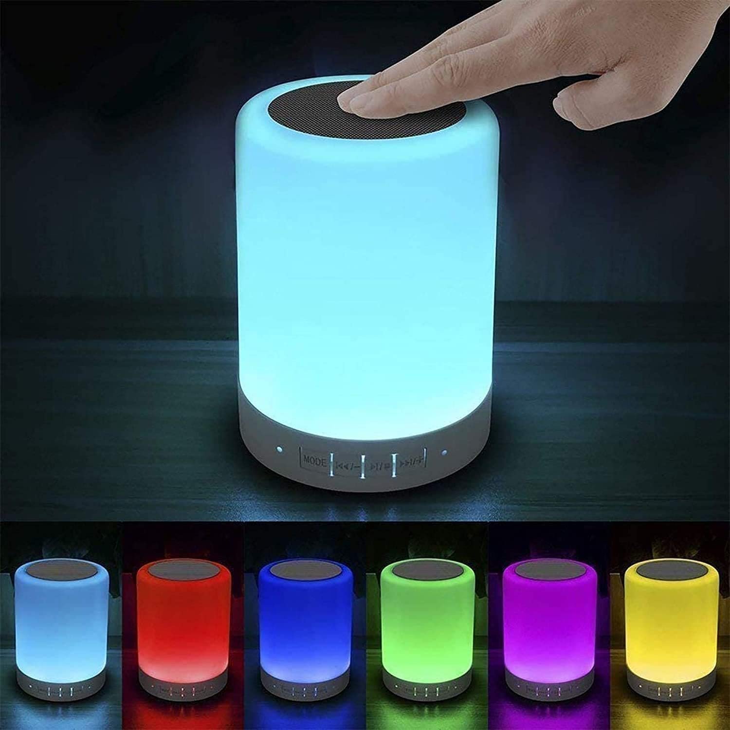 Elecstars Touch Bedside Lamp – with Bluetooth Speaker, Dimmable Color Night Light, Outdoor Table Lamp with Smart Touch Control, Best Gift for Men Women Teens Kids Children Sleeping Aid