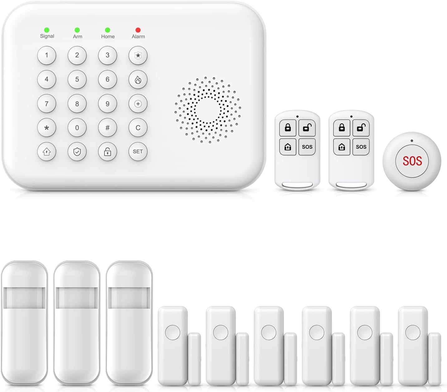 PGST Wireless Alarm System,Smart GSM 4G Home Security System with Door/Motion Sensors,Tuya APP Alerts,Compatible with Alexa&Google Assistant for Home,Villa,Apartment,Kids Safety,Pets