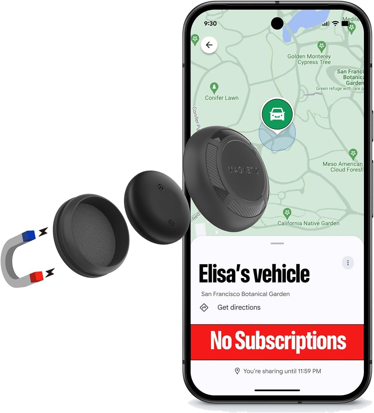 Magnetic Hidden GPS Tracker for Vehicles – 365 Days Battery Life, No Subscription, Car Tracker Device Hidden (Android Tracker)