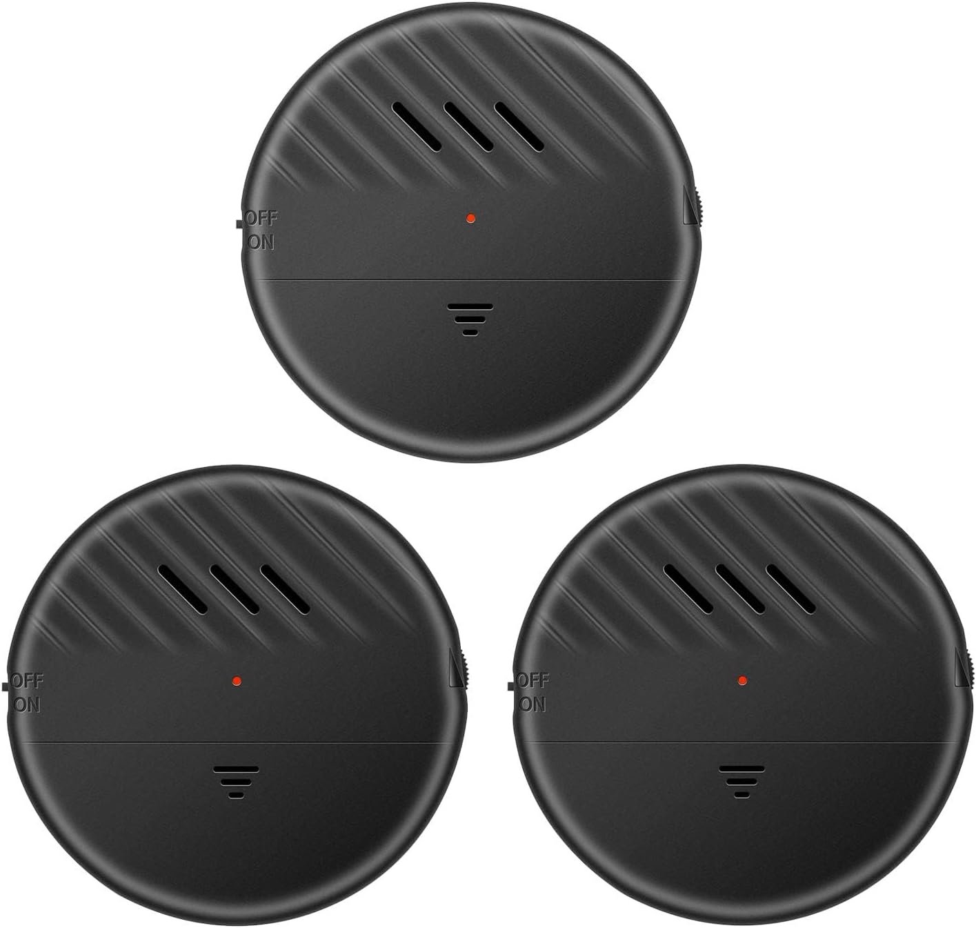 Window Vibration Alarm,3Pack 125dB Loud Ultra-Slim Anti-Theft Alarm for Door and Window Glass Break Sensor Alert with Adjustable Sensitivity (3, Black)