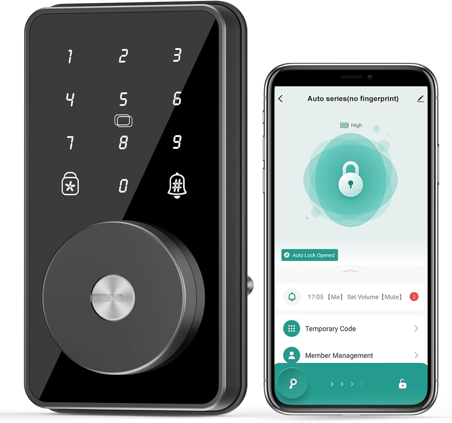 Smart Lock, 4-in-1 Keyless Entry Door Lock for Front Door, Digital Door Lock with Keypad, Bluetooth Smart Deadbolt, App Control
