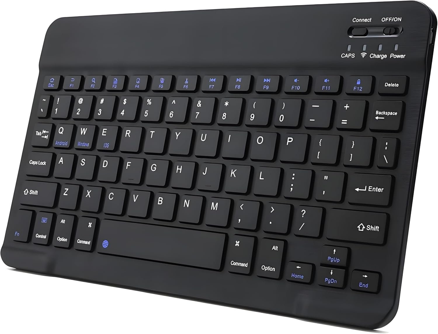 Bluetooth Keyboard for iPad, Rechargeable Slim Portable Wireless Keyboard for iPad Tablets, Compatible for All iOS/Windows/Android System Devices-Black