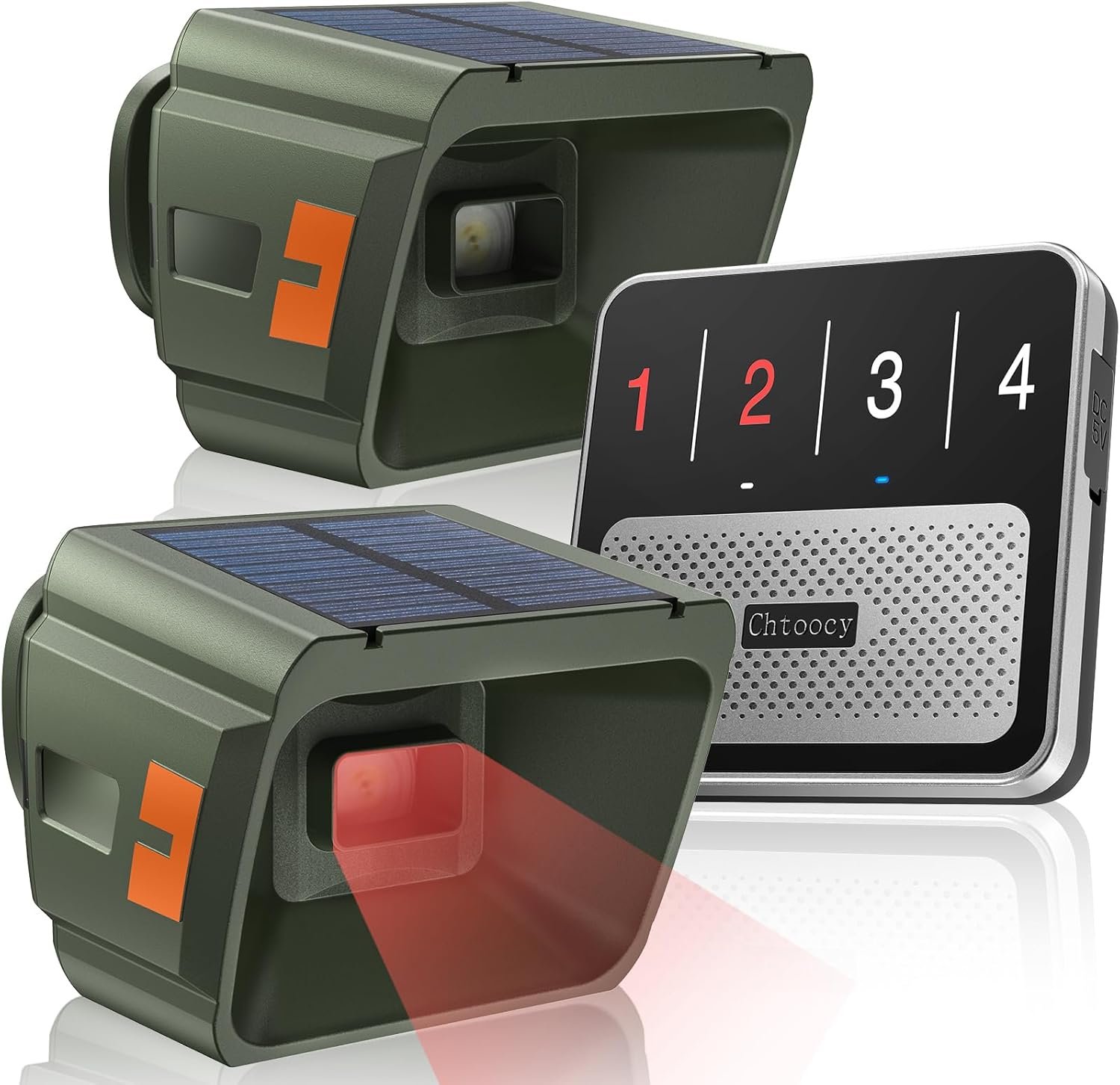Solar Driveway Alarm Wireless Outdoor 1/2 Mile Range – Customizable Alarm Tones Weatherproof for Driveway Gate, 3 Sensitivity Motion Sensor & Detector Alert for Outdoor/Indoor Property