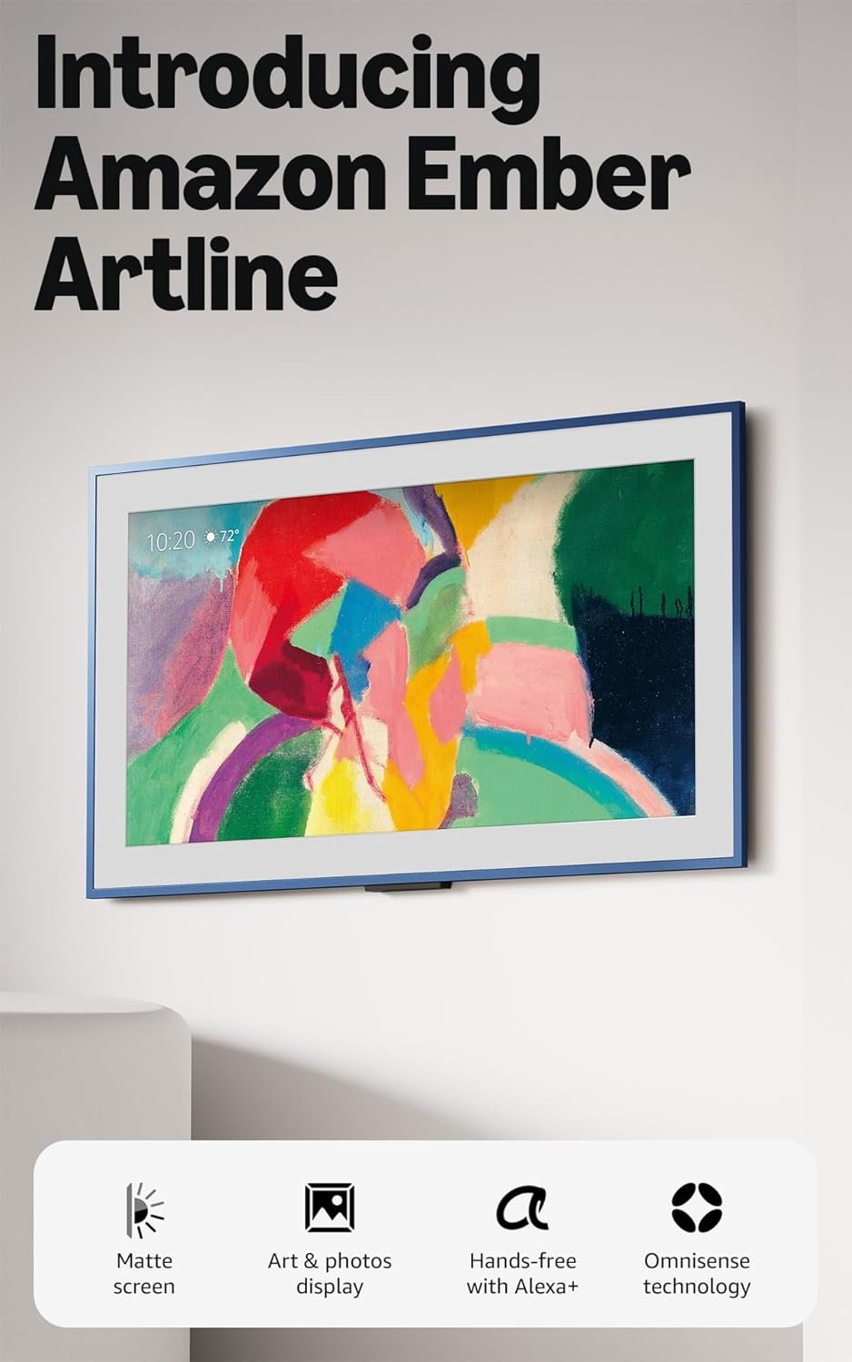 Amazon Ember Artline 55″ with Fire TV (newest model), 4K Ultra HD QLED smart TV with free art and photos, antiglare display, custom frames, Dolby Vision, find shows faster with Alexa+ – Midnight Blue