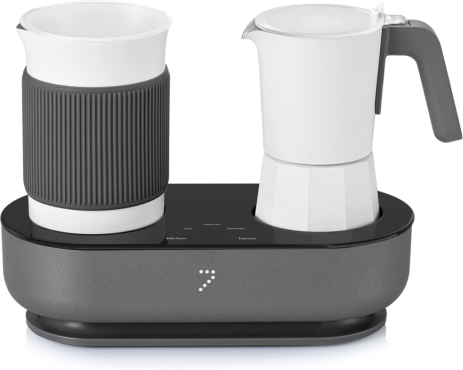 SEVEN&ME Espressor Machine Coffee Maker, with Milk Froth All-in-One Espresso Machine Combination, Latte Cappuccino Macchiato Espresso Electric Moka Pot, One Click Smart Operation（8.66″）