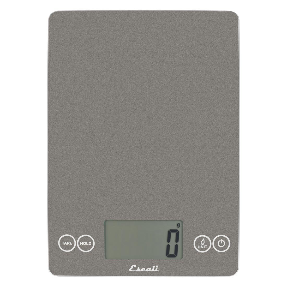 Escali Arti Glass Food Scale Digital Countertop Kitchen, Baking and Cooking Scale with Nutrition and Calorie Counter, 15-Pound Capacity, 9″ x 6.5″ x .75″, Gray Storm