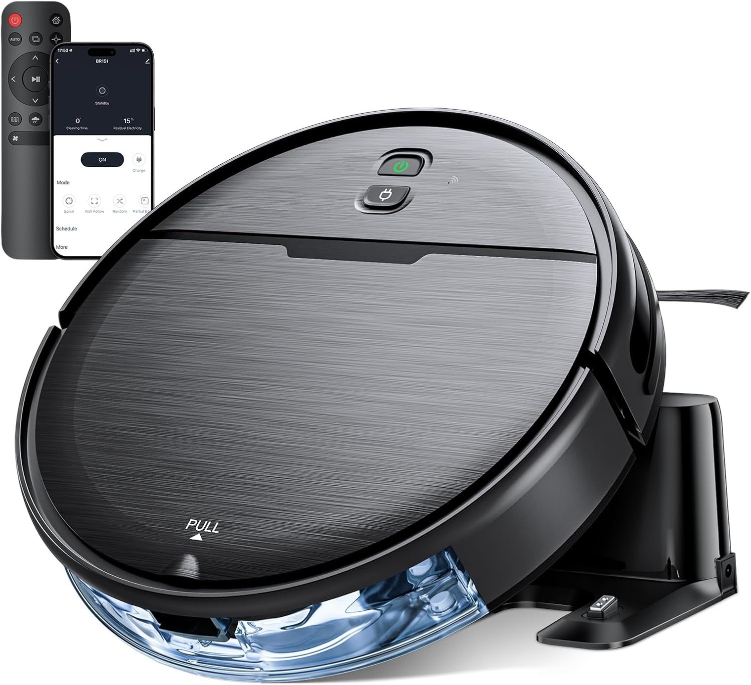 Robot Vacuum and Mop Combo, 2 in 1 Robot Vacuum Cleaner with WiFi/App, Smart Robotic Vacuums with Strong Suction, Schedule, Self-Charging, Slim, Quiet, Ideal for Hard Floor, Pet Hair, Low Pile Carpet