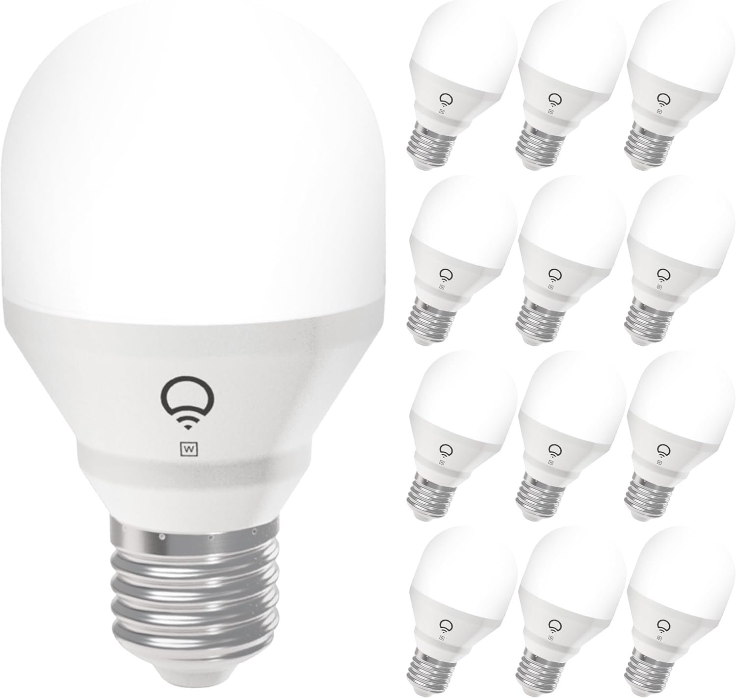 LIFX White A19 WiFi Smart LED Light Bulb, Dimmable, No Hub Required, Works with Alexa and Apple Home Kit, Hey Google, 2700k Warm White, 650 Lumens, 25,000-hour Lifetime, L3A19LW06E26US/12, 12 Pack