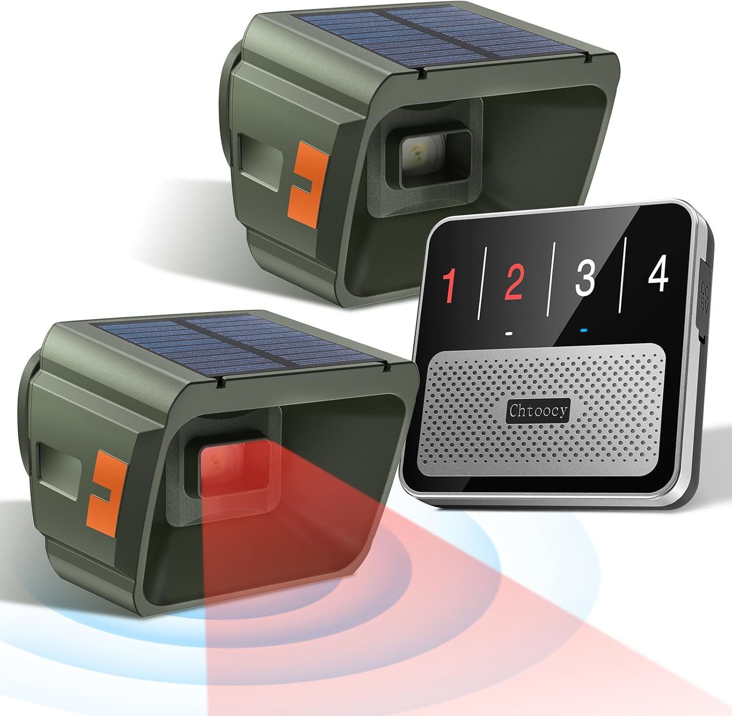 Upgraded Driveway Alarm, Radar + IR Dual Detection, 1/2 Mile Long Range Wireless Driveway Alarm, 3 Sensitivity Levels, Solar Power, Waterproof Motion Sensor for Protect Outdoor Property House