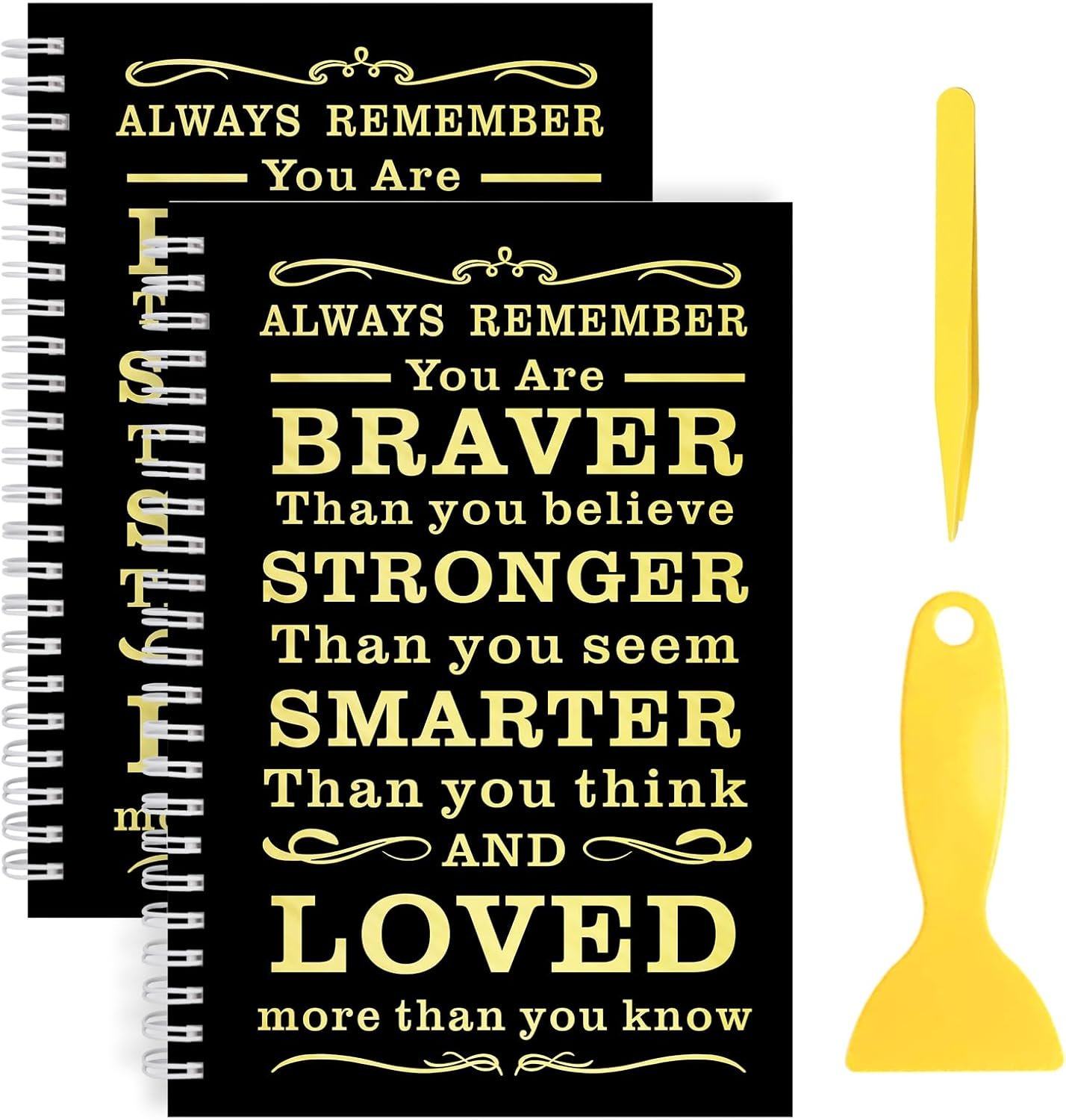 2Pcs Reusable Sticker Collecting Notebook Storage Album with 50+50 Sheets Blank Release Paper with Tweezer and Spatula,Motivational Journal,A5 Stickers Collection Notebook (2PcsAlways-Sticker Black)