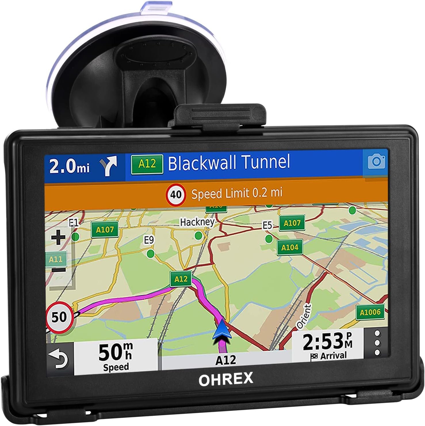OHREX GPS Navigator for Car Truck RV,Truck GPS Commercial Drivers,5” Trucker GPS,Latest 2026 Map with Free Lifetime Updates,Custom Routing,Driver Alerts