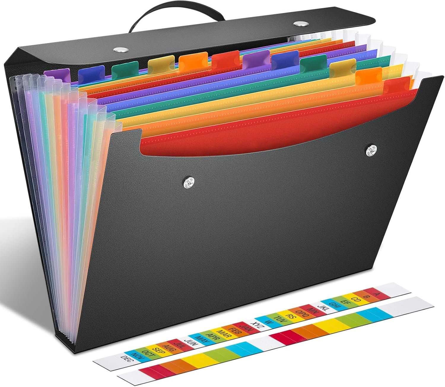 Expanding File Folder with Handle,13 Pockets Accordion File Organizer,Filing Box for Paper,Bills,Receipts,Taxes Organized,Letter/A4 Size Documents Holder for School,Office,Business Trip