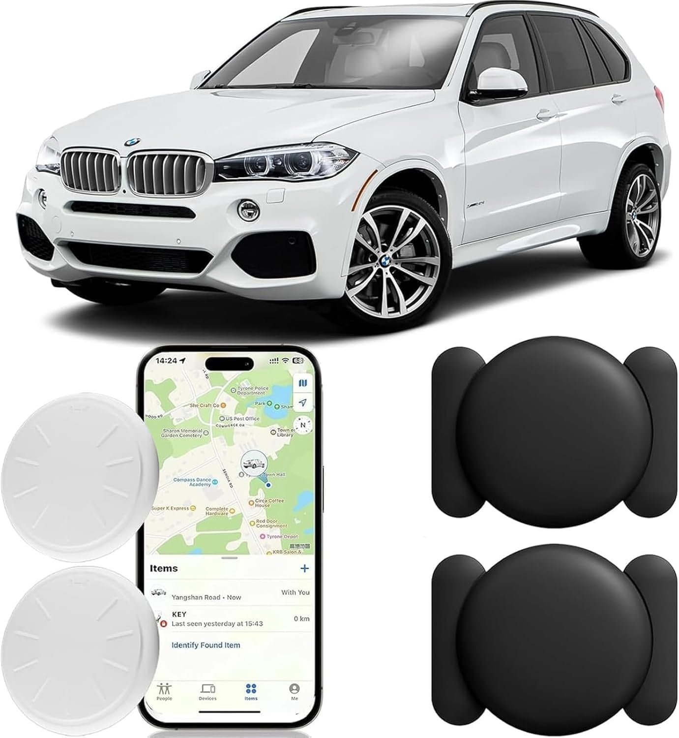 2 Pack GPS Tracker for Vehicles,No Subscription No Monthly Fee Tracker Device for Vehicles,Hidden Car Locator Tracking Device,Mini Portable GPS Tracker for Cars,Trucks,Motorcycle(iOS Only)