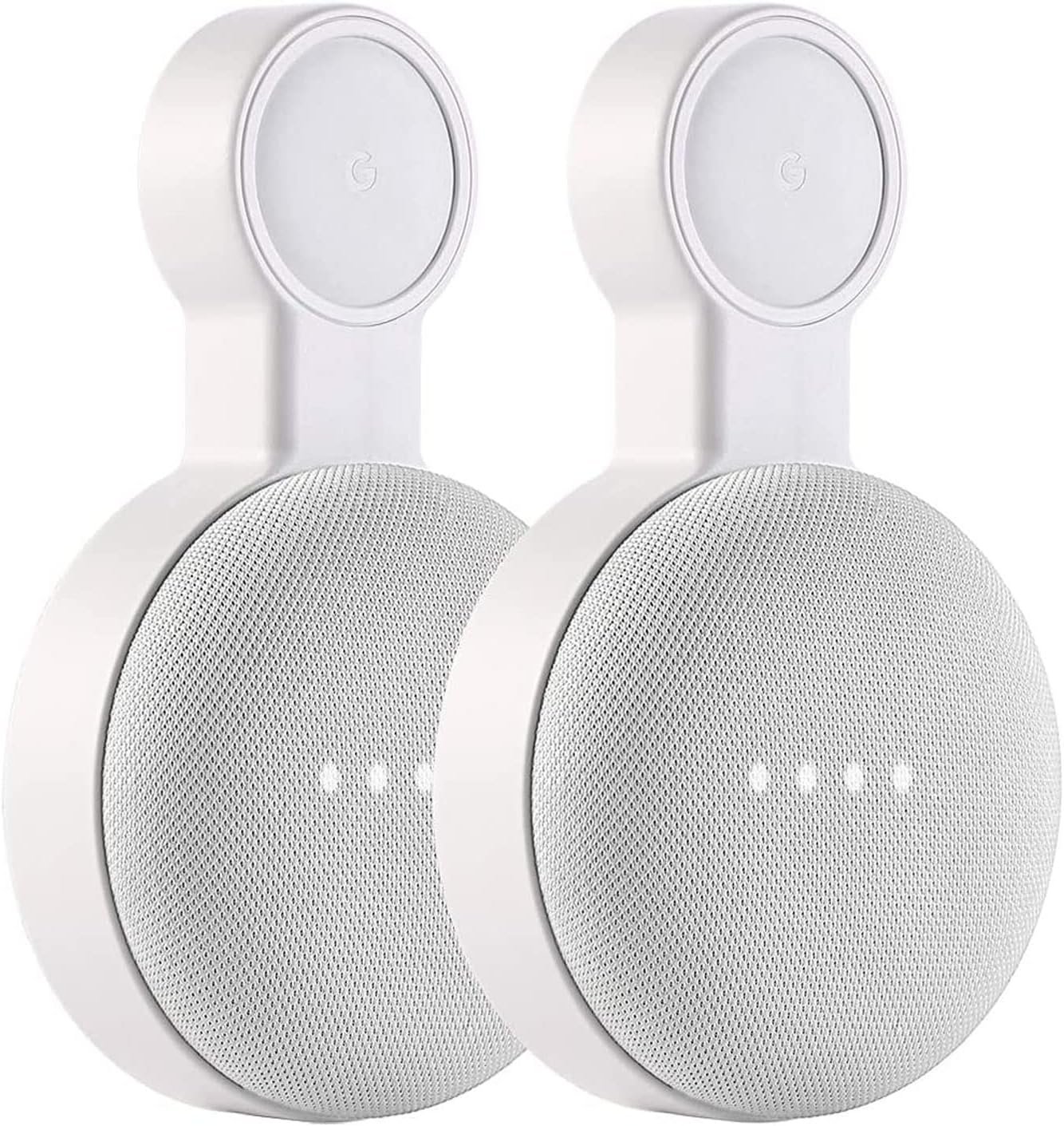 PEF Outlet Wall Mount Holder for Google Nest Mini and Google Home Mini, A Space-Saving Accessories with Cord Management for Google Mini Smart Speaker, No Messy Wires or Screws (2 Pack)