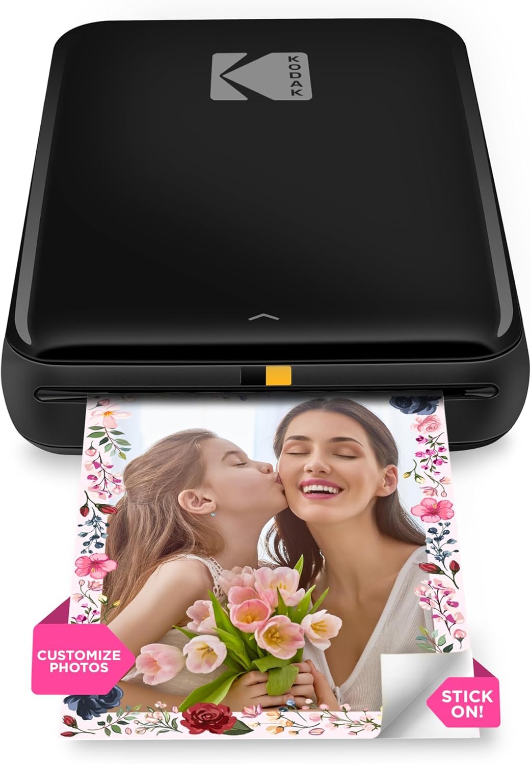 KODAK Step Instant Smartphone Photo Printer, Portable Mini Color Wireless Mobile Printer, Zink 2×3” (5.1×7.5 cm) Sticky-Back Photos, Bluetooth Compatible with iOS & Android Devices, Editing App, Black