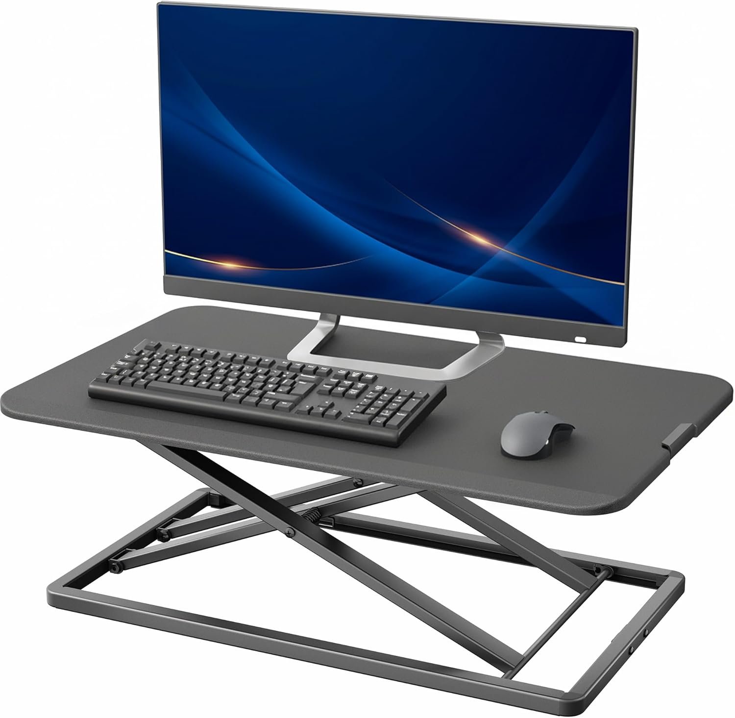 VIVO Economy Single Top Height Adjustable 29 inch Standing Desk Converter, Sit Stand Tabletop Monitor and Laptop Riser Platform Workstation, DESK-V000U