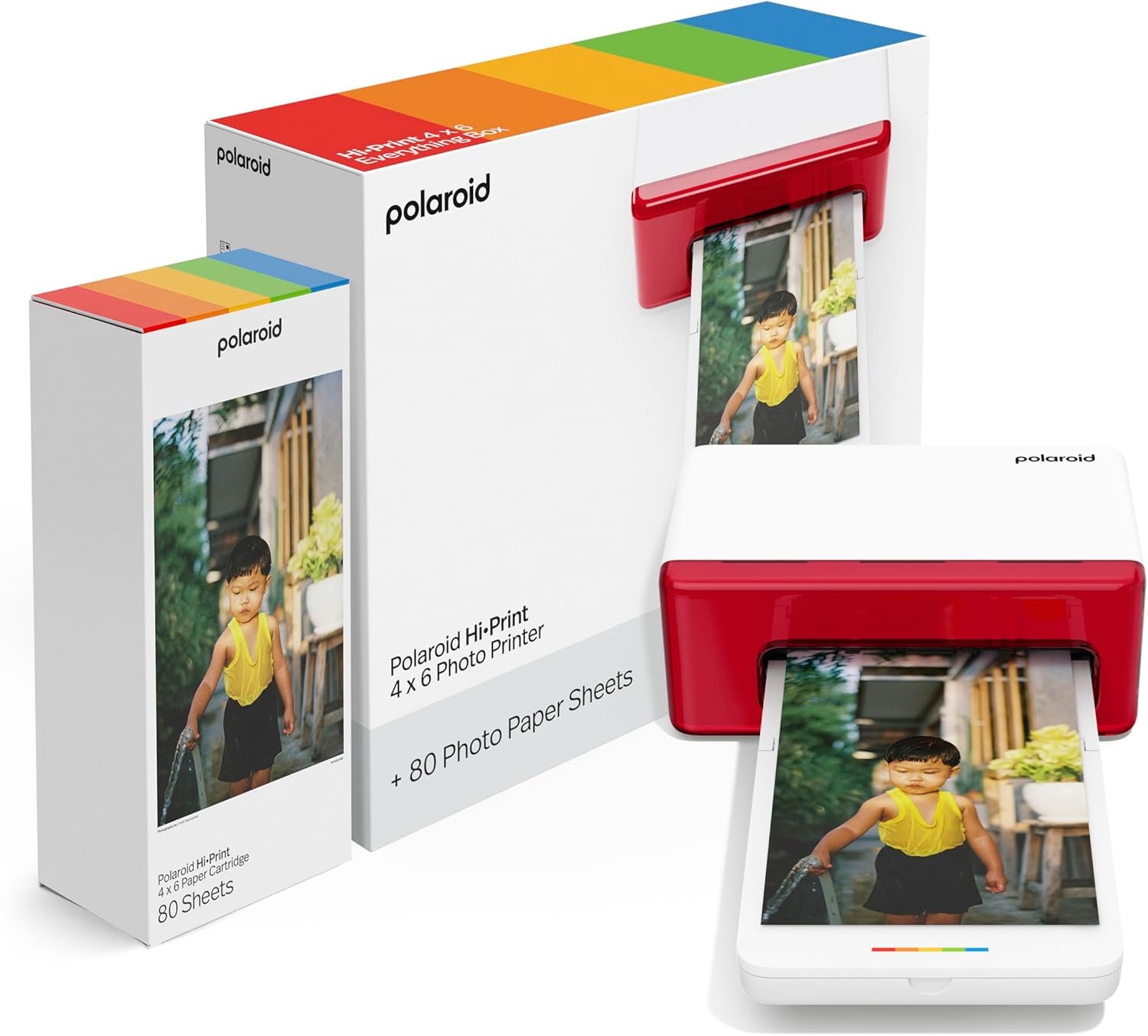Polaroid Hi-Print Bluetooth 4×6 Photo Printer + Photo Paper Bundle (80 Sheets Included) (6552)